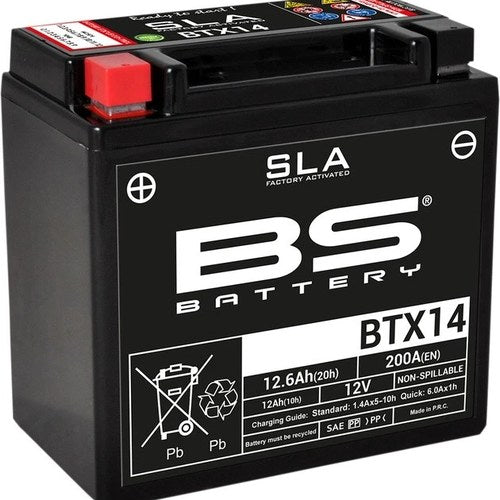 BS Battery Sla Factory Activated Maintenance Free Battery BTX14 #300681