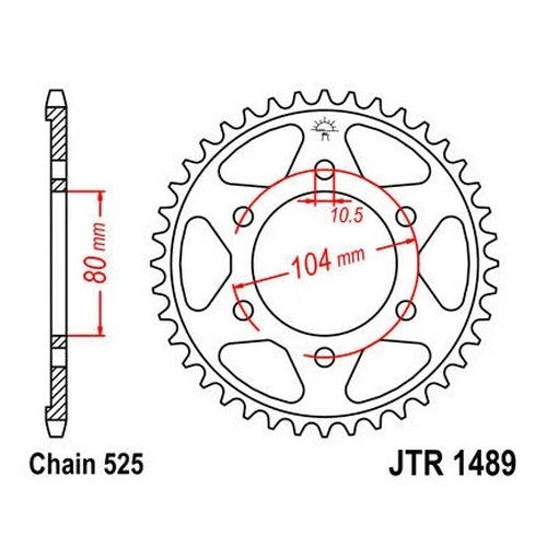JT Steel Rear Sprocket 525 43T for Kawasaki Ninja ZX-7R/Z1000 ABS/Versys 1000 LT