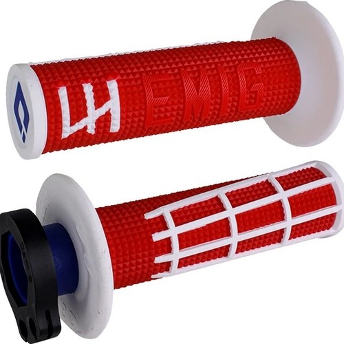 Odi Emig 2.0 Diamond Lock-On Grips 7/8" Red/White
