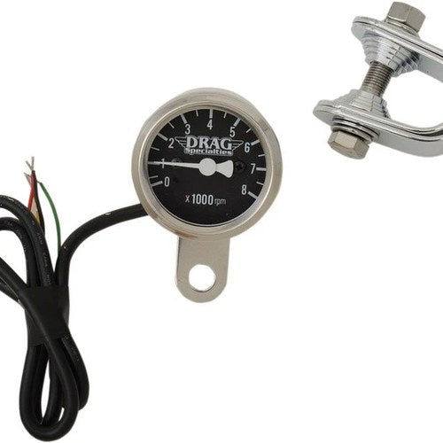 DS Mini Electronic Tachometer with LED & Clamp Mount 1-7/8" Black Face
