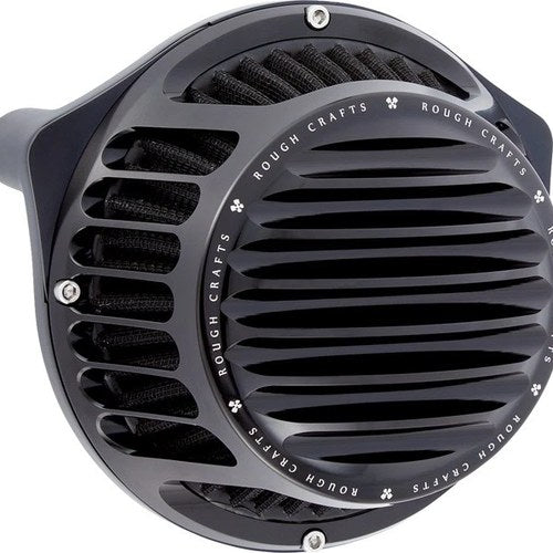 Arlen Ness Rough Crafts Round Air Cleaner Kit All Black #RC-600-023