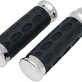 DS Hotop Custom Rubber Grips Chrome Harley Davidson 141781