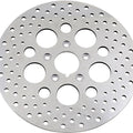 DS Polished Stainless Drilled Brake Rotor Front Harley Davidson 139485