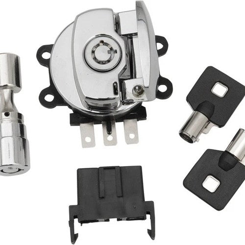 Drag Specialties Side Hinge Ignition Switch with Fork Lock Chrome #1072712