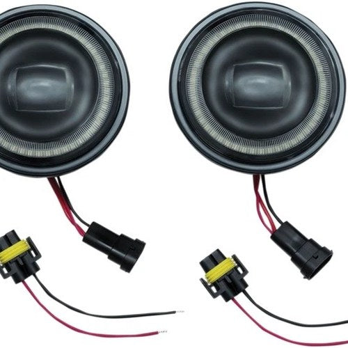 Kuryakyn 4-1/2" Orbit Vision LED Passing Lamps with White Halo Black 2466 Indian