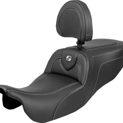 Saddlemen RoadSofa CF Seat with Driver Backrest Harley Davidson Freewheeler