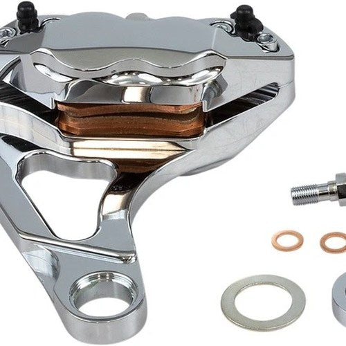 Hawg Halters 4-Piston Rear Brake Caliper Chrome #RKSTCC508 Harley Davidson