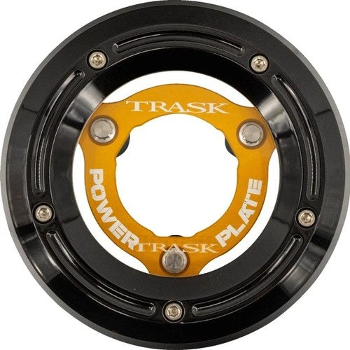 Trask Derby Cover/Power Plate Kit Black/Gold Harley Davidson Softail
