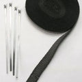 Cycle Performance Exhaust Wrap 1" x 50' Black Silver Ties