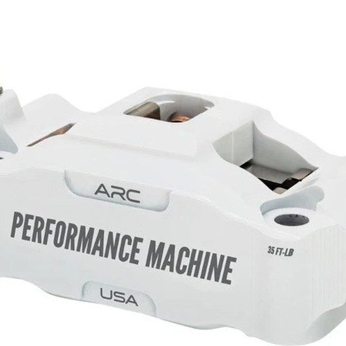 Performance Machine Radial Mount 4-Piston Brake Caliper Front Left White