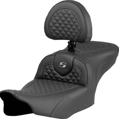 Saddlemen RoadSofa DS Seat with Driver Backrest Dark Grey Stitch #823-07-208B2