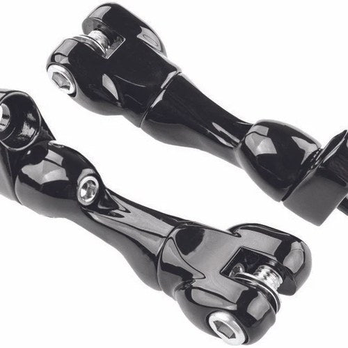 Kuryakyn Adjustable Passenger Peg Mounts Gloss Black #10187 Harley Davidson
