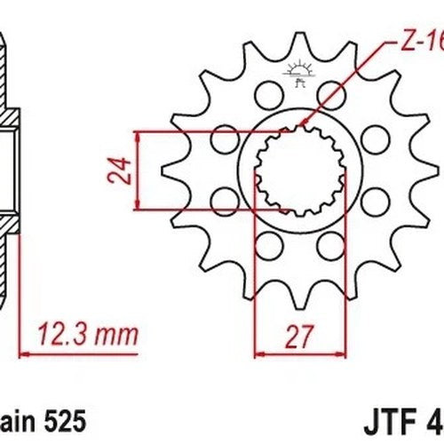 JT Front Sprocket 17T #JTF44417 fits Suzuki GSX-R1000R/GSX-R1000