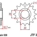 JT Front Sprocket 530 14T #JTF333.14 fits Honda CBR1000RR/CB1000R/CBR1000RR SP