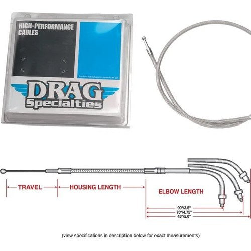 DS Braided Throttle Cable Stock #186865 Harley Davidson Dyna
