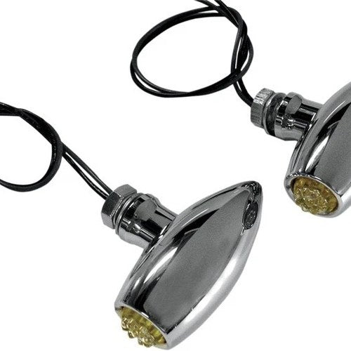 Joker Machine Astro Custom Mount LED Marker Lights Chrome/Amber Harley-Davidson