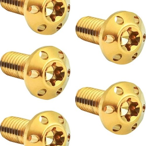 Arlen Ness Hub Mount Rear Brake Rotor Bolts 3/8"-16 Gold 5-Pack #300-911