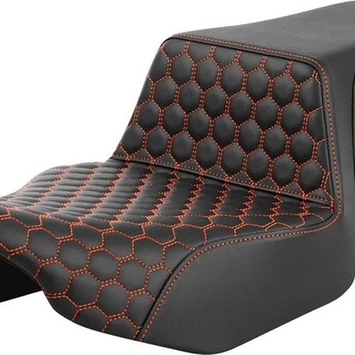 Saddlemen Step-Up HC Ext. Reach Seat Orange Stitch #285076 Harley Davidson