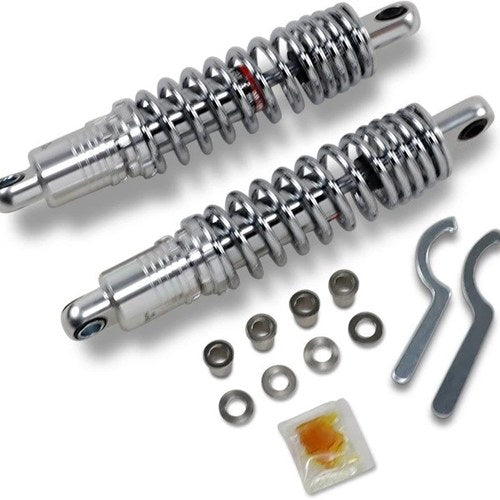 DS 12" Ride-Height Adjustable Shocks Heavy Duty Chrome #187122 Harley Davidson