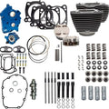 S&S 124" Oil Cooled Power Pack Chain Drive with Highlighted Fins/Black Pushrods