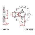 JT Front Sprocket 520 13T #JTF1329.13 fits Honda CR125R/CR125R Elsinore