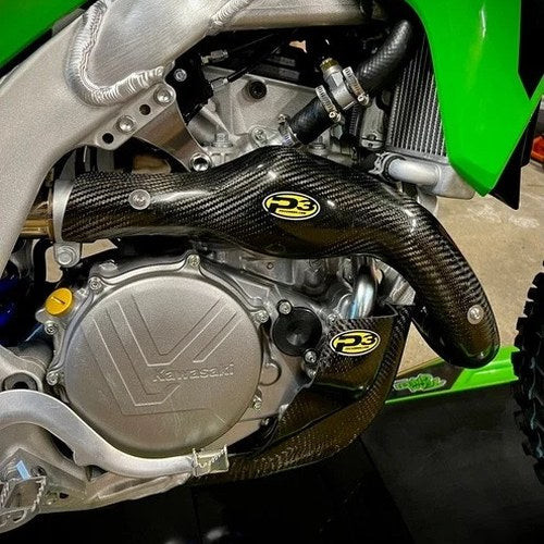 P3 MAXCoverage Carbon Fiber Pipe Guard Black #206075 for Kawasaki