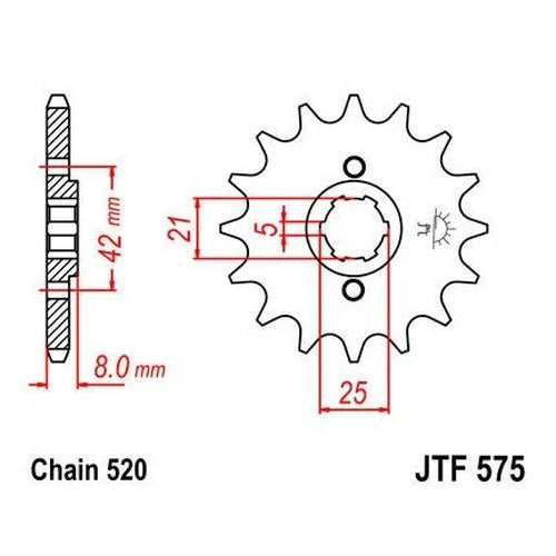 JT Front Sprocket 520 15T #JTF575.15 fits Yamaha XT600 1984-1989
