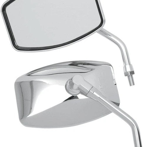Emgo Big One Mirror Set Rectangular 10mm Chrome Universal