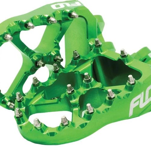 Flo Pro Series Footpegs Green for Kawasaki KX450F/KX250F 4-Stroke/KLX450R