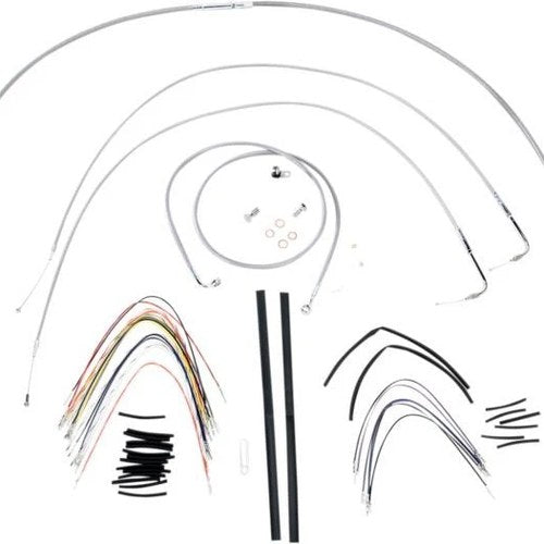 Burly Cable/Brake Line Kit for 16" Ape Hangers Stainless Braid #B30-1056