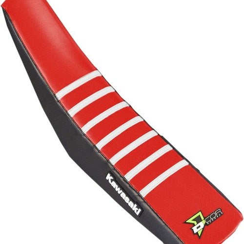 Dcor Ribbed Seat Cover Black/Red/White for Kawasaki KX450 4-Stroke/KX250