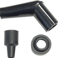 K&S Spark Plug Type Resistor Cover YB05F 120 Degree Bend Black
