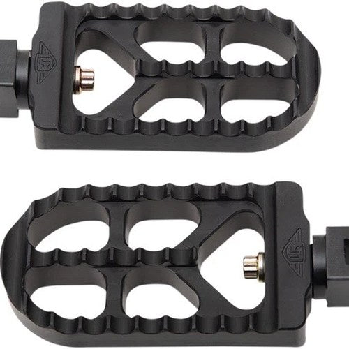 Joker Machine Serrated Long Driver Footpegs Black Harley Davidson Softail