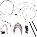 Burly Cable/Brake Line Kit for 14" Bagger Bars Non-ABS Stainless Braid #B30-1091