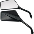 Emgo Trimline Mirror Set Rectangular 10mm 5" Stem Black Universal