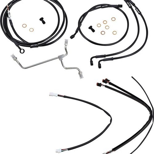 Burly Handlebar Cable/Line Kit for 14" Hangers w/o ABS Black #B30-1182