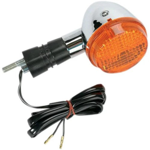 K&S DOT Turn Signal Assembly Single Filament Rear Left Chrome Amber #25-1244
