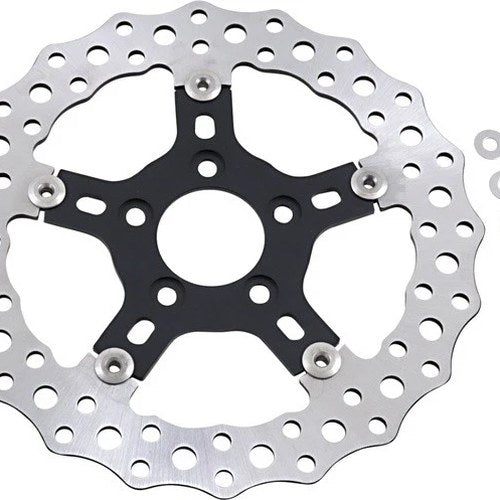 Arlen Ness Jagged Floating Brake Rotor 11.5" Rear Black/Silver #02-786