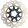GBrakes Floating Wave Brake Rotor 11.8" Front Black/Gold GBDU073 Harley Davidson
