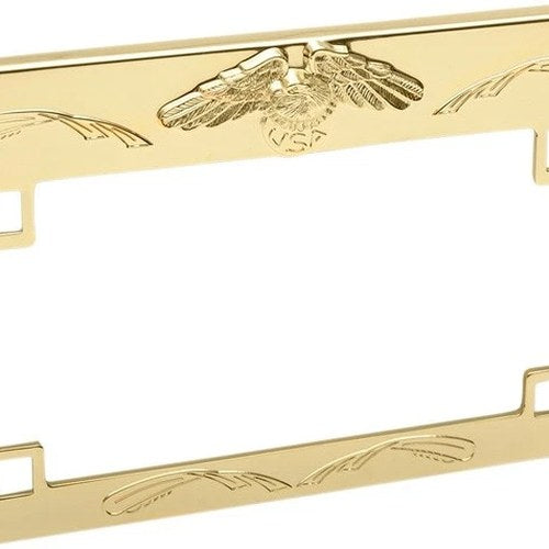 Emgo Eagle License Plate Frame 7" W x 4" H Gold Universal