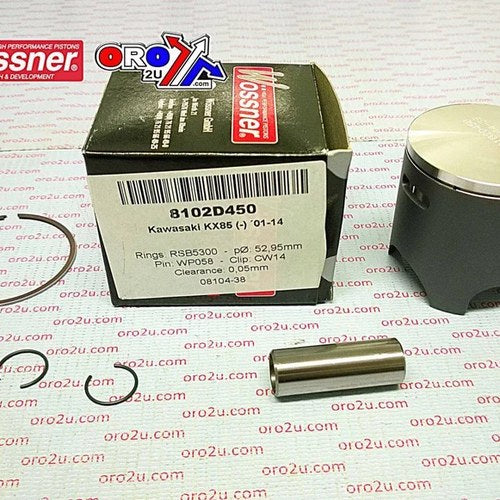 Piston Kit 01-14 KX85 48.50 B Wossner 8102DB Kawasaki MX