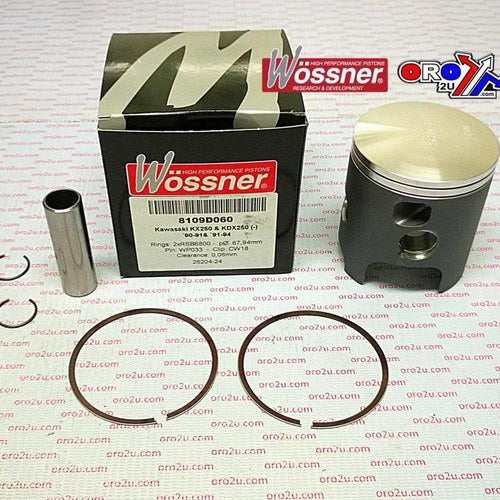 Piston Kit 90-91 KX250 67.40 B Wossner 8109DB Kawasaki MX