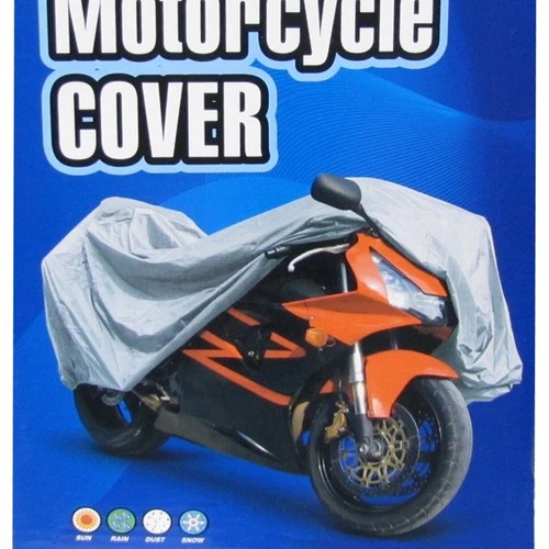 Motorcycle Bike cover Silver Polyester XLarge 246*104*127cm w/buckle s