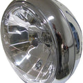 Headlight Round Chrome Bottom Mount Bowl Back 8"Clear Lens