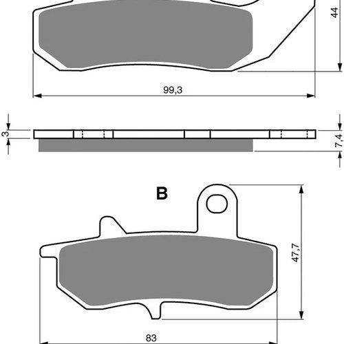 Brake Disc Pads Rear R/H Goldfren for 1996 Suzuki DR 650 RSE-T (Touring Body)
