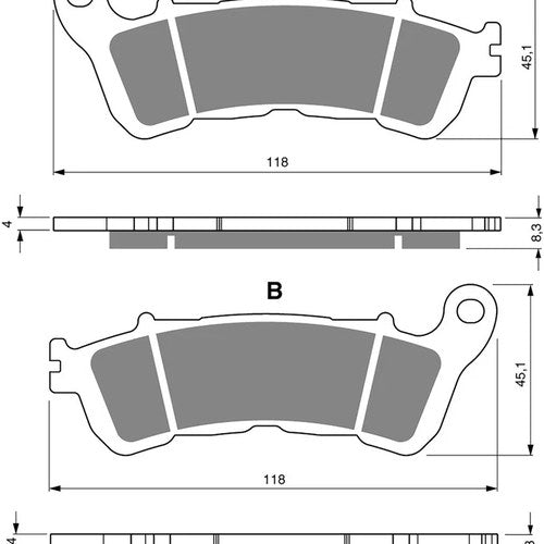 Brake Disc Pads Front R/H Goldfren for 2006 Honda Cbf 500 A6 (ABS)