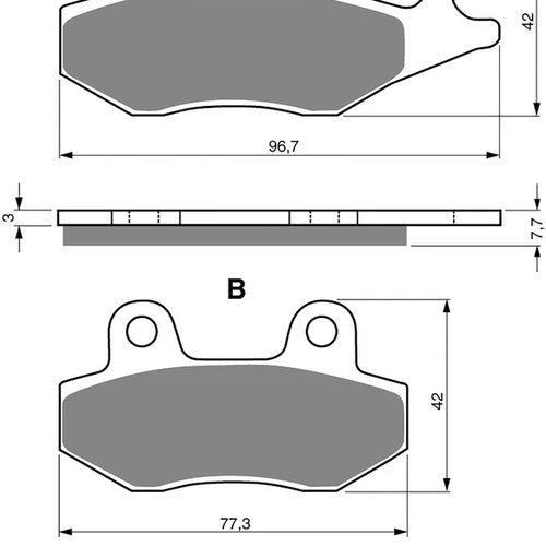 Brake Disc Pads Rear R/H Goldfren for 2007 Kymco KR 125 Sport (Quannon)