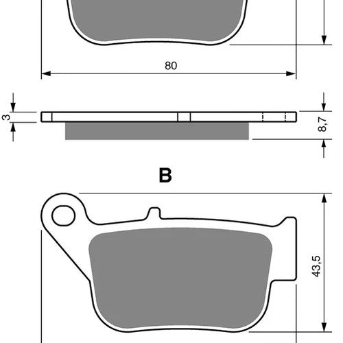 Goldfren AD348, as fitted to Yamaha YP125/250 X-Max 14 Rr Disc Pads (Pair)