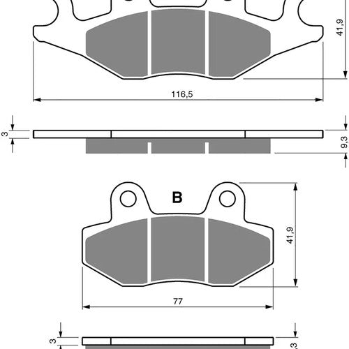 Goldfren AD329, FA484 as fitted to Pgo BR500i 07-09 Disc Pads (Pair)