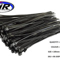 Nylon Cable Zip Ties - Black, 100mm x 2.5mm - Pack OF 100